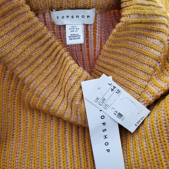 NEW Topshop Mock Neck Sweater Mustard Yellow - Picture 5 of 5